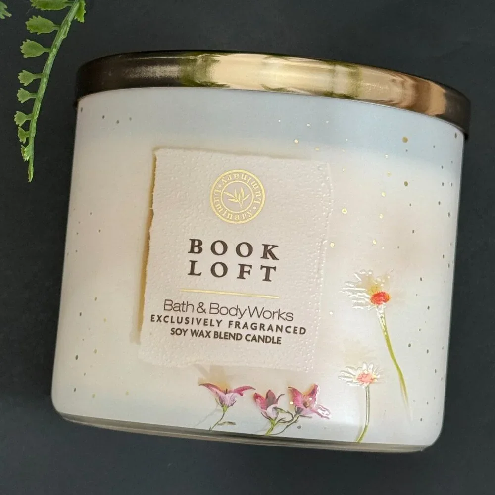 BBW Book Loft Bath & Body Works 3 Wick Candle